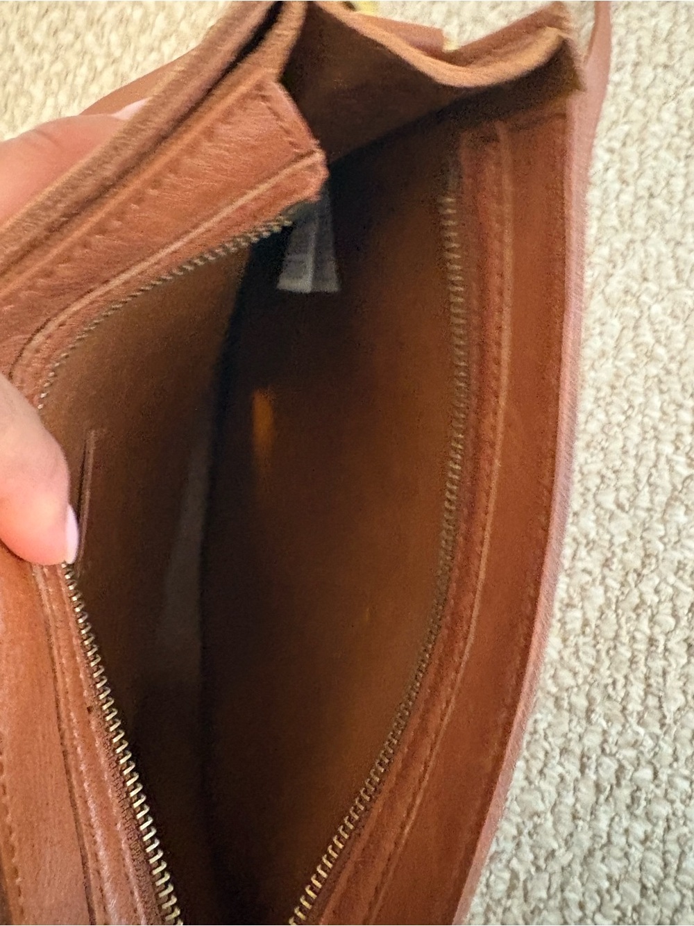 Madewell Transport Saddle Bag brown beige tan white strap leather - Picture 12 of 12